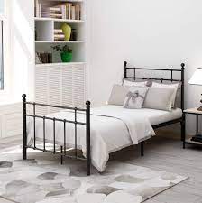 Get 5% in rewards with club o! Victorian Vintage Style Platform Metal Bed Frame Foundation Headboard Footboard Heavy Duty Steel Slabs Queen Full Twin Vintage Black Finish 637 Twin Amazon Ae