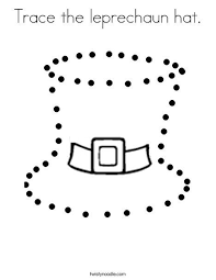 Trace The Leprechaun Hat Coloring Page Twisty Noodle Leprechaun Hats Leprechaun Coloring Pages