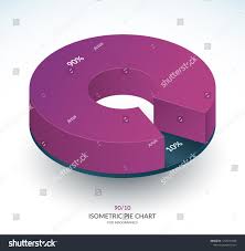 Infographic Isometric Pie Chart Circle Share Stock Vector