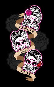 See No Evil Hear No Evil Speak No Evil Sugar Skulls Hear See Speak No Evil Sugar Skulls Dia De Los Muertos Bocetos Dibujos