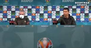 据英国《太阳报》6月16日头版头条消息，在本周一（6月14日）举行的新闻发布会上，葡萄牙球星克里斯蒂亚诺·罗纳尔多·多斯·桑托斯·阿韦罗（c罗，cristiano ronaldo dos santos aveiro）拒绝与可口可乐饮料同框. Pjiep0kfyzsagm