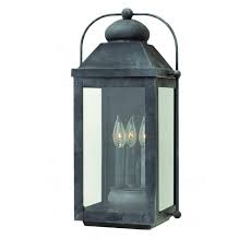Large outdoor candle wall sconces. Hinkley Anchorage 3 Light Outdoor Large Wall Sconce In Aged Zinc Lightsonline Com