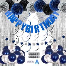 Your blue birthday decorations stock images are ready. Amazon Com Birthday Decorations Men Blue Birthday Party Decorations For Men Women Boys Grils Happy Birthday Balloons For Party Decor Suit For 16th 20th 25th 30th 35th 40th 50th 60th 70th Toys