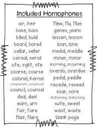 Homophone Student Book Including Word And Definition Cards Homophones Teaching Writing Word Work