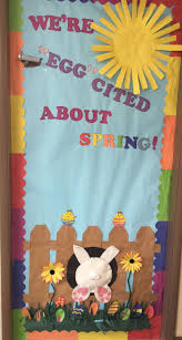 Many of these rustic easter decoration ideas will have a special significance for easter and can last you through all the months of spring. Easter Door Decoration School Door Decorations Easter Door Decor Easter Classroom