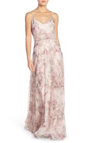 Jenny Yoo Inesse Print Chiffon V Neck Sleeveless Gown Nordstrom Printed Bridesmaid Dresses Womens Bridesmaid Dresses Bridesmaid Dresses Floral Print