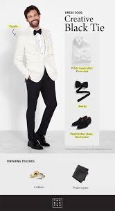 Decoding Dress Codes Get Smart With The Black Tux Wedding Inspirasi Creative Black Tie Black Suit Wedding White Wedding Suit