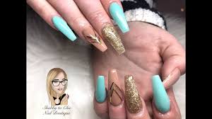 Check out our mint acrylic nails selection for the very best in unique or custom, handmade pieces from our craft there are 327 mint acrylic nails for sale on etsy, and they cost $19.43 on average. Tiffany Green Acrylic Nails Coffin Shape Colour Blocking Mint Green Striping Tape Youtube