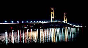 Length of main span (between towers) is 3,800 feet. Mackinac Bridge At Night 2 Photograph By Matthew Winn