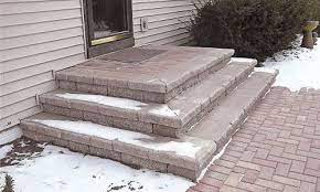 Many Styles Of Paver Steps Paver Steps Stone Patio Designs Paver Stone Patio