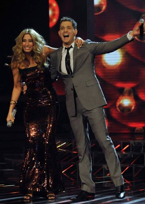 The X - Stacey in sequins and Mr Charming Michael Bublé