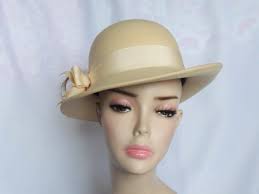 Vintage Frank Olive Ivory Wool Felt Bowler Hat Dress Hat Wide Brim Hat  Sunday Hat Easter Hat Formal Hat Counter-fit by Frank Olive