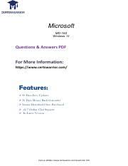 Please share the post within your circles so it helps them to prepare for the exam. Md 100 Study Certification Guides 2019 Microsoft Md 100 Windows 10 Questions Answers Pdf For More Information Https Www Certswarrior Com Features Course Hero
