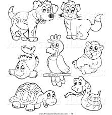 Clip Art Of An Outlined Hamster And Other Pets By Visekart 78 Coloring Pages Puppy Coloring Pages Cartoon Coloring Pages