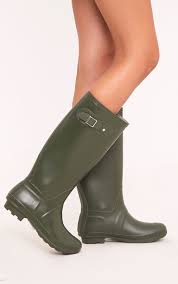 Martina Dark Green Long Rain Boots Boots Rain Boots Shoes Women Heels