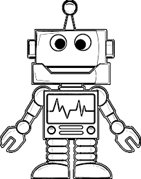 Black And White Robot Drawing Pin By Teresa Young On Coloring Pages Robots Drawing Coloring Pages Cute Coloring Pages