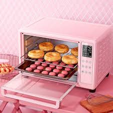 30l Mini Toaster Oven 3 Decker Ovens With Crumb Tray Griddle And Lid Rotisserie Oven Easy Bake Ov Pink Kitchen Pink Kitchen Appliances Cool Kitchen Gadgets