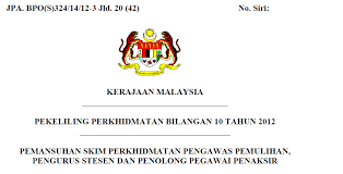 Pekeliling perkhidmatan ini bertujuan untuk memaklumkan kelayakan sijil kemahiran malaysia (skm) yang dikeluarkan oleh jabatan pembangunan kemahiran, kementerian sumber manusia bagi maksud pelantikan ke perkhidmatan awam. Pp Bil 10 2012 Pekeliling Pemansuhan Skim Perkhidmatan Pengawas Pemulihan Pengurus Stesen Dan Penolong Pegawai Penaksir Pekeliling Terbaru Kerajaan