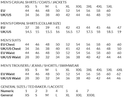 Size Guide Louis Copeland Sons