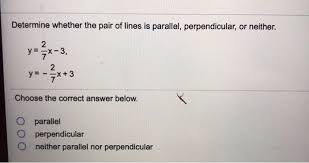 In coordinate geometry, two lines are parallel if their slopes (m) are equal. Determine Whether The Pair Of Lines Is Parallel Chegg Com