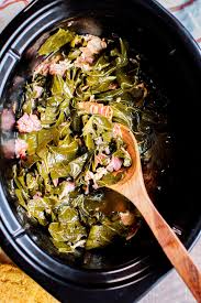 I had a ton of leftover turkey from thanksgiving, sooo i that instead of chicken. Slow Cooker Collard Greens The Magical Slow Cooker