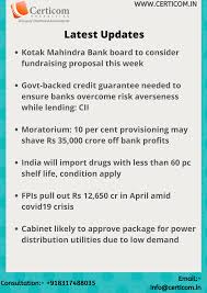 Latest Updates Chartered Accountant Kotak Mahindra Bank Proposal