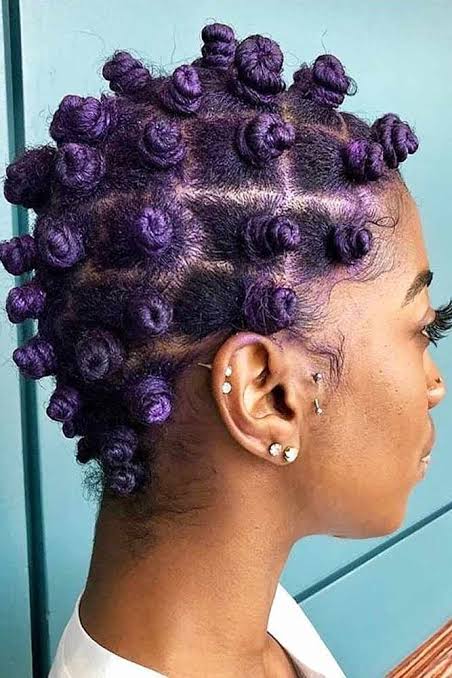 Violet Bantu Knots #bantuknots #hairtype #naturalhair #hairstyles ❤ Looking  for some ways of how to do bantu knots hairstyles? Twist out curls on  relaxed hair, inspiring styling ideas, and handy tutorial are