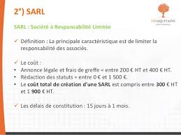 A société à responsabilité limitée (sarl, s.à r.l. Eurl Ou Sarl