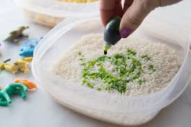 It's also a fun activity that's great to do on your own, or with dump out the water/vinegar mix, and gently wring out your clothes. How To Dye Rice For Sensory Play Little Bins For Little Hands