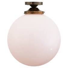 Get free shipping on qualified globe pendant lights or buy online pick up in store today in the lighting department. Mullan Lighting Yerevan 30cm Opal Glass Semi Flush Ceiling Light With 30cm Globe Ceiling Light Fitting Antique Brass