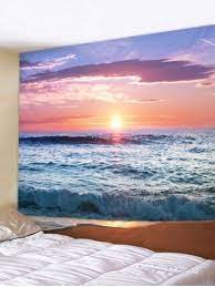 Huntington beach scene greeting card for sale by mike. Sunset Beach Scenery Wall Tapestry Art Tapestry Wall Hanging Beach Scenery Tapestry