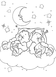 Página para colorir lendo antes de dormir. Ursinhos Carinhosos Dormindo Desenhos Para Colorir