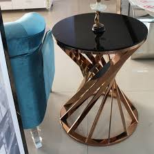 Temperli Cam Metal Accent Tablosu Mobilya Bar Taburesi Lamba