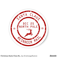 Christmas Santa Claus Reindeer Mail Sticker Zazzle Com Custom Stickers Santa Claus Reindeer Santa Mail