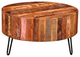 Explore 24 listings for solid wood round coffee table at best prices. Vidaxl Coffee Table Solid Reclaimed Wood Round End Side Living Room Stand Industrial Coffee Tables By Vida Xl International B V Houzz