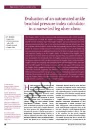 Evaluation Of An Automated Ankle Brachial Pressure Index