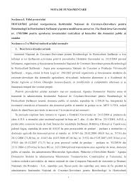 Notă de fundamentare în conformitate cu prevederile art. 2