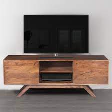 Mid Century Modern Acacia Wood Tv Unit With Wide Storage Walnut Brown Wood Tv Console Wooden Tv Unit Wood Tv Unit
