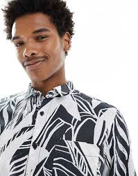 ASOS MADE IN KENYA long sleeve shirt in palm print