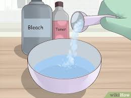 Use hydrogen peroxide mixed with hair bleach. 4 Ways To Bleach Your Hair Wikihow