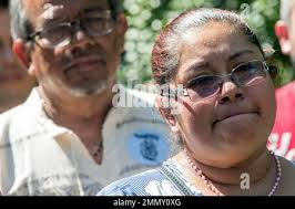 Concepcion Silva, right, is joined by her husband, Margarito Silva, as she  speaks during a news conference, Thursday, July 26, 2018, in New York.  Immigration authorities freed the Mexican couple who were