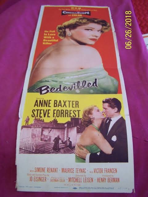 BEDEVILED original 1955 Insert Movie Poster - Anne Baxter - Girl on run  Drama | eBay