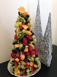 Combine all fruit in a glass bowl (be careful not to stir too much or the raspberries will squish!). Festive Christmas Recipes To Try Fruit Salad Tree Christmas Fruit Salad Fruit Salad Recipes
