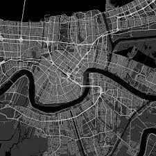 New Orleans Louisiana Area Map Dark Hebstreits Maps And Sketches Area Map Map New Orleans
