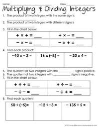Multiplying And Dividing Integers Notes By To The Square Inch Kate Bing Coners Teachers Pa Multiplying And Dividing Integers Math Integers Teaching Integers