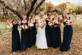 Minnesota Fall Wedding Navy Orange And Cream Wedding Navy Bridesmaids Dresses Rustic Outdoor Wedd Outdoor Fall Wedding Fall Wedding Bridesmaids Fall Wedding