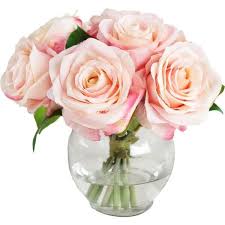 This is the best value one dozen option we have for delivering affordable and romantic rose stems. Roses In Glass Vase 195 Liked On Polyvore Featuring Home Home Decor Floral Decor Flower Home De Rose Floral Arrangements Pink Rose Bouquet Faux Flowers