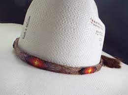 Beaded Horsehair Hat Band Copper Colors Western Hat Etsy Cowboy Hat Band Cowboy Hats Beaded Hat Bands
