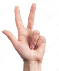 Hand is showing three fingers isolated ⬇ Stock Photo, Image by © boule1301 #13085497