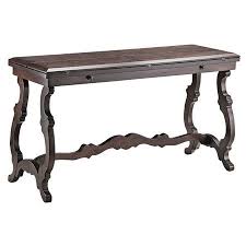 Distressed Wood Console Table With A Fold Out Top And Scrolling Trestle Base Product Console Tableco Console Table Wood Console Table Wooden Console Table